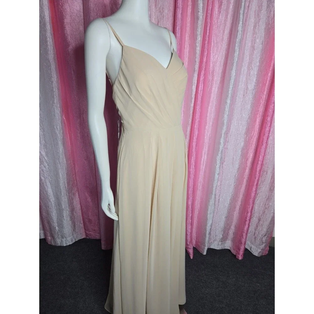 Stacees Champagne Bridesmaid Wedding Prom Formal Gown Size 8 NWT